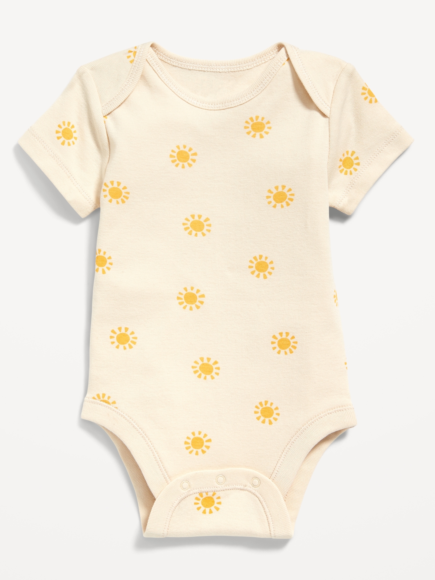 Old Navy Unisex Short-Sleeve Printed Bodysuit for Baby yellow. 1