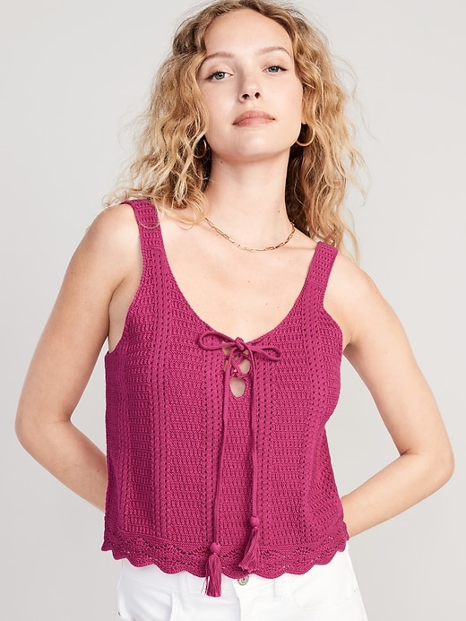 Tie-Front Sweater Tank Top for Women | Old Navy