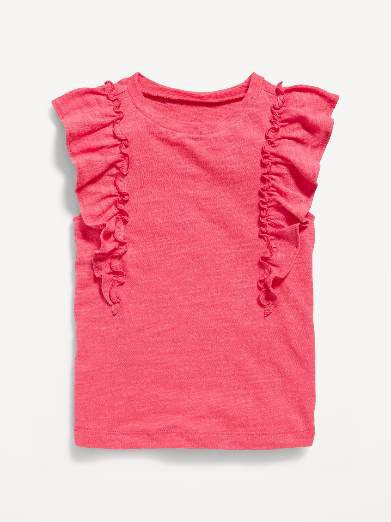 Old Navy Ruffle-Sleeve Slub-Knit Top for Toddler Girls pink. 1