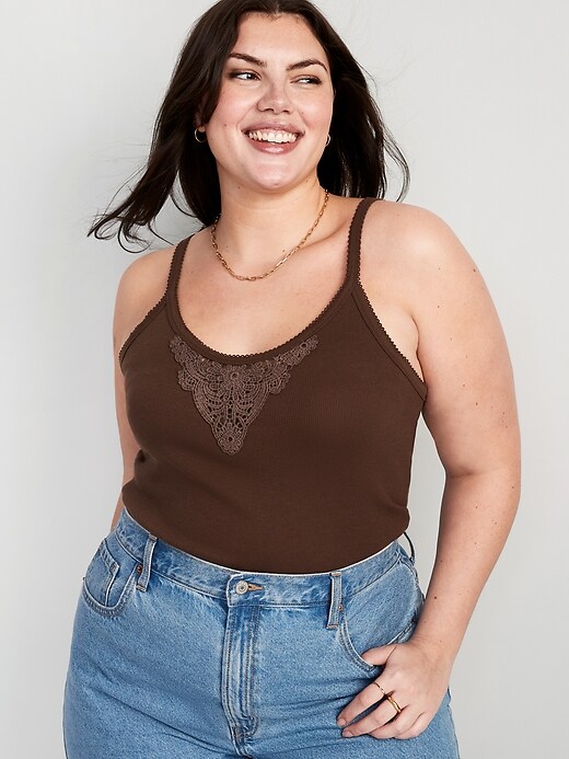 Image number 7 showing, Lace-Trim Tank Top