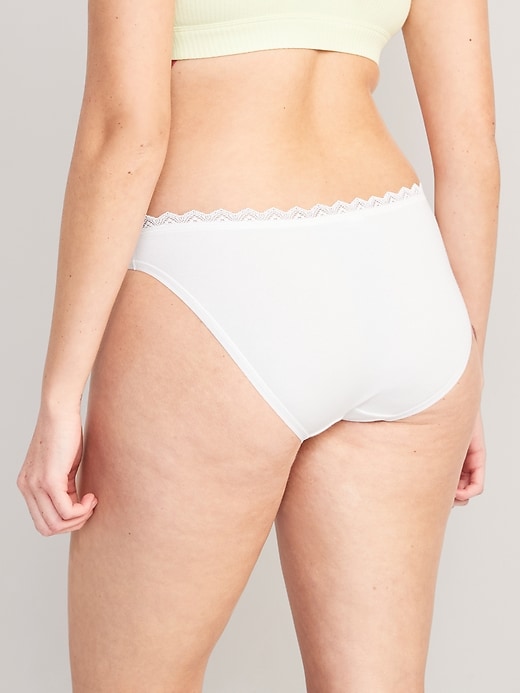 Image number 2 showing, Mid-Rise Lace-Trimmed Bikini Underwear