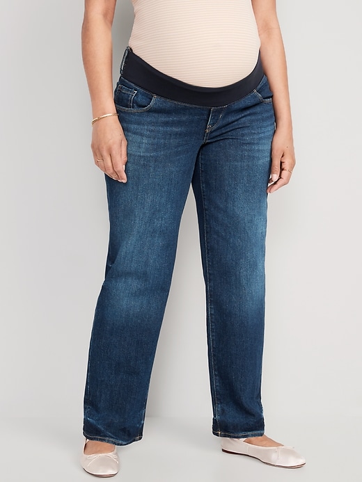 Image number 1 showing, Maternity Front Low-Panel OG Loose Jeans