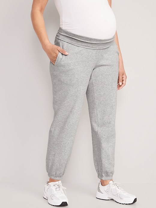 Image number 1 showing, Maternity Rollover-Waist Jogger Sweatpants