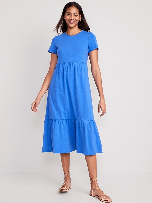 midi jersey dress with sleeves Multicolor Heart Deco Long Sleeve Jersey Midi Dress