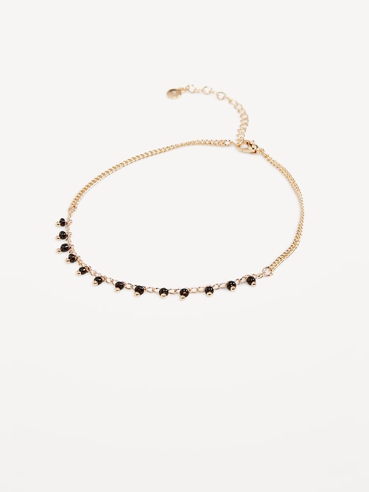 Image number 1 showing, Gold-Plated Beaded Anklet for Women