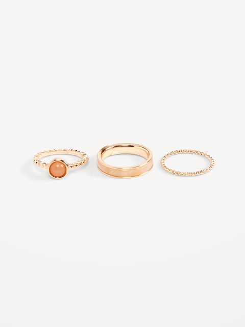 Gold-Plated Ring 3-Pack for Women