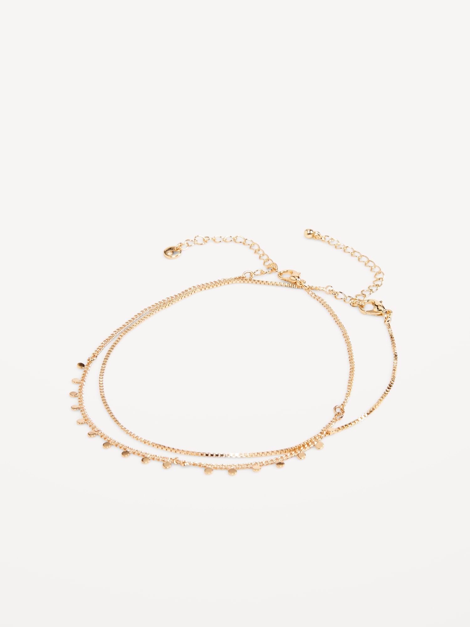 Gold-Plated Anklet 2-Pack for Women