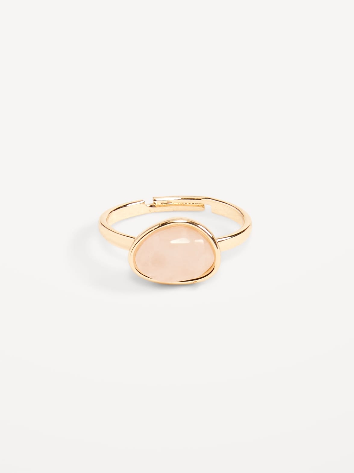 Old Navy Gold-Plated Genuine Rose Quartz Cocktail Ring for Women gold. 1
