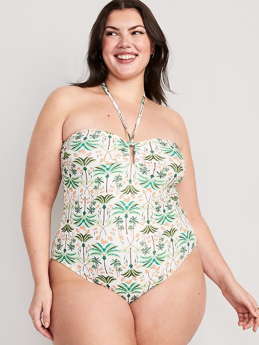 Image number 7 showing, Square-Ring Halter One-Piece Swimsuit