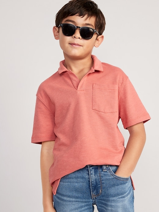 View large product image 1 of 3. Short-Sleeve Knit Polo Shirt for Boys