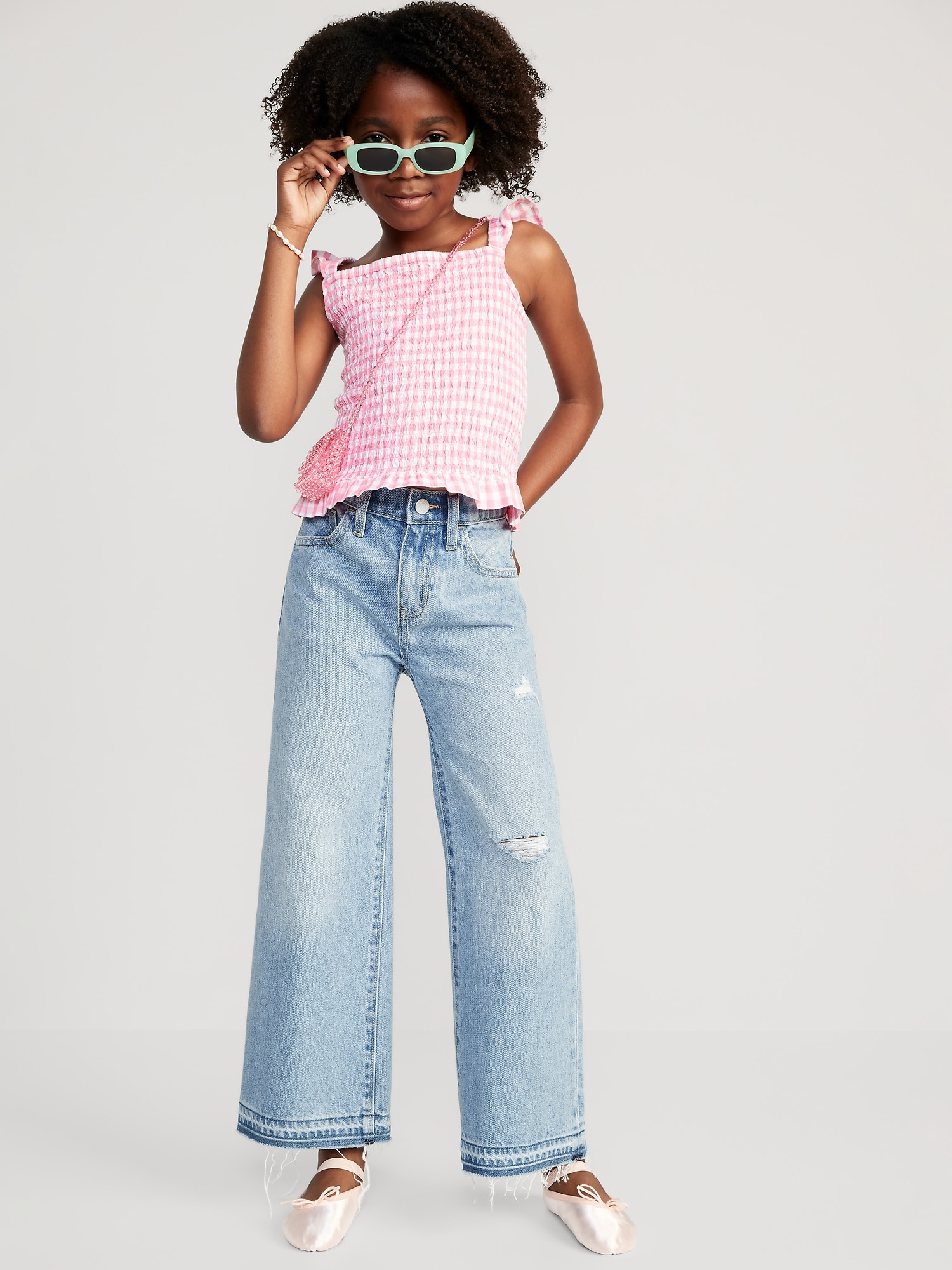 High-Waisted Slouchy Straight Built-In Tough Jeans for Girls | Old Navy-saigonsouth.com.vn