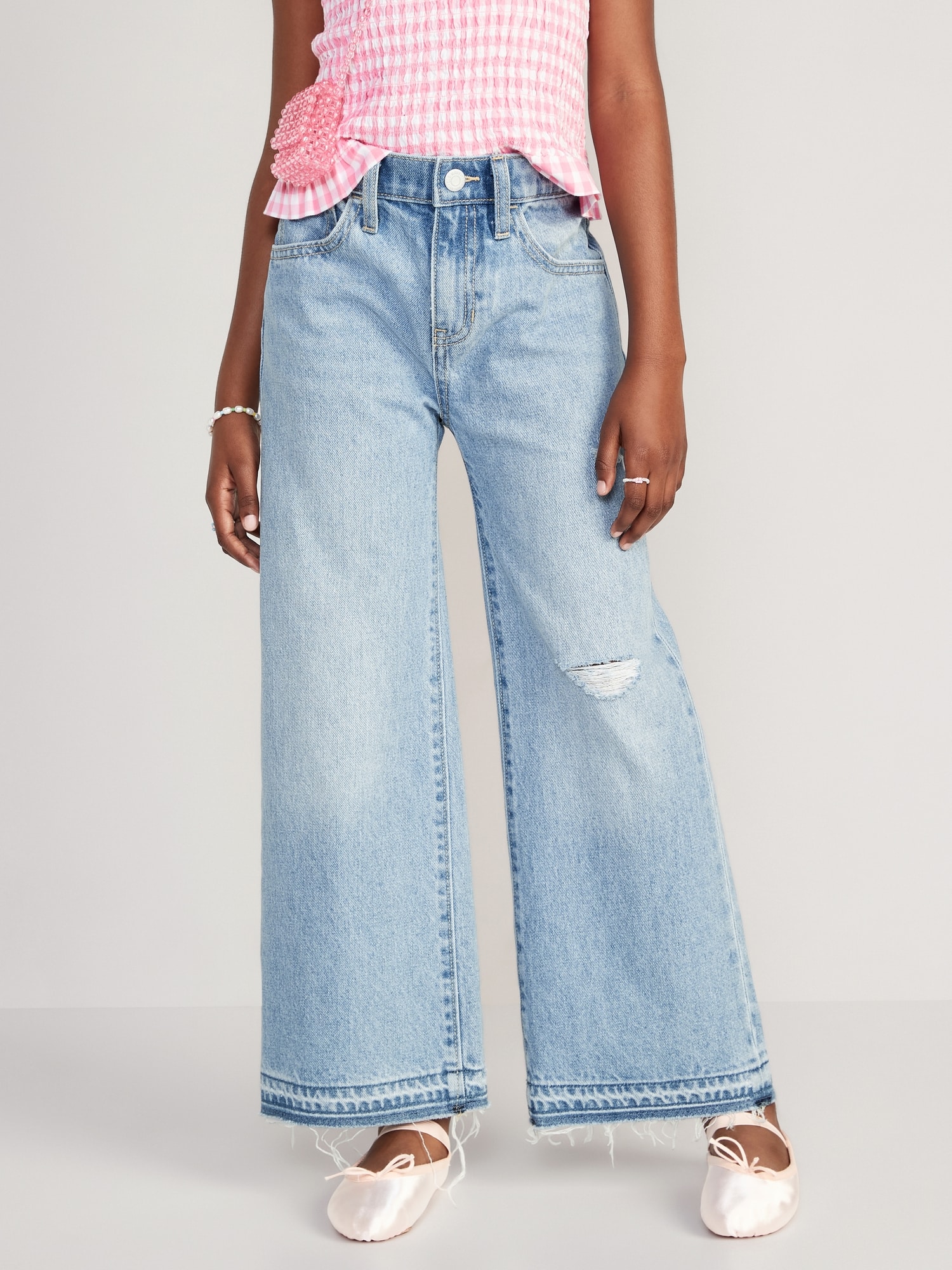High-Waisted Baggy Ripped Girls | Old Navy