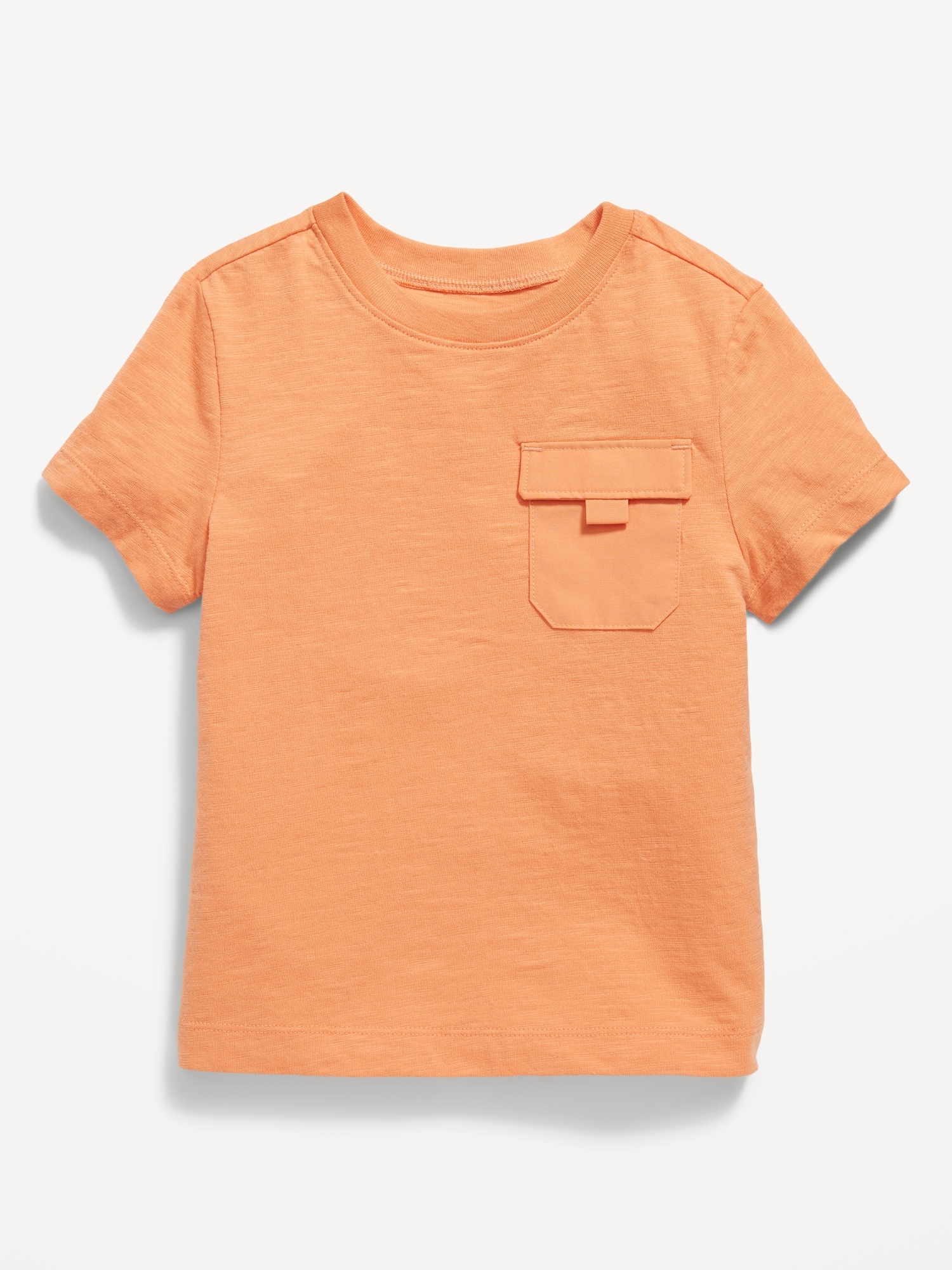 Old Navy Slub-Knit Cargo-Pocket T-Shirt for Toddler Boys orange. 1