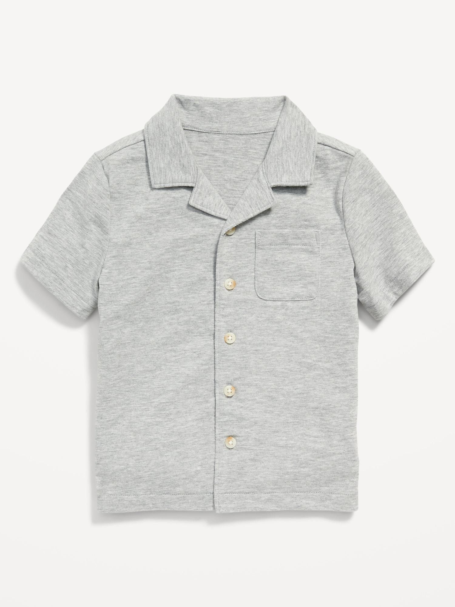 Old Navy Short-Sleeve Camp Shirt for Toddler Boys gray. 1