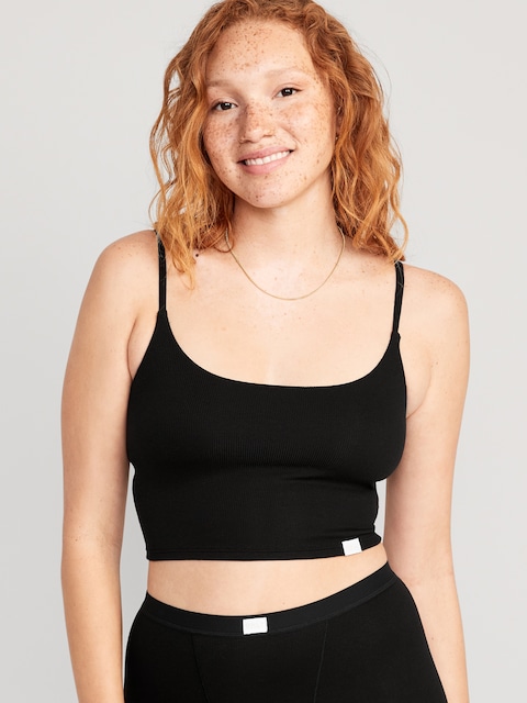 Rib-Knit Brami Top - Black Jack