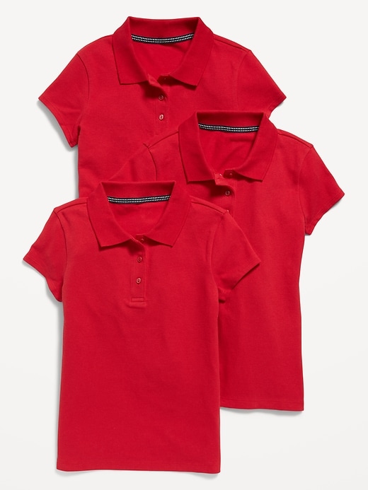 View large product image 1 of 1. Uniform Pique Polo Shirt 3-Pack for Girls