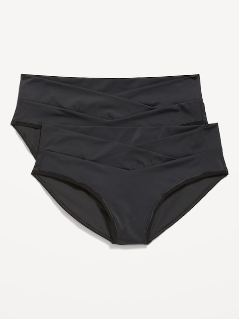 Maternity Low-Rise No-Show Bikini Underwear 2-Pack - Black Jack