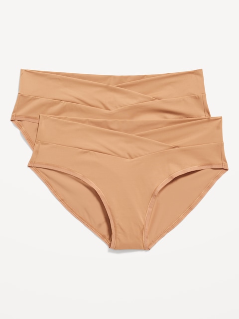 Maternity Low-Rise No-Show Bikini Underwear 2-Pack - Frappe