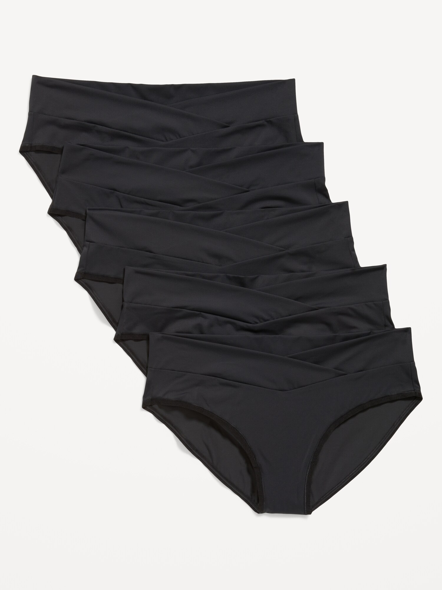Трусы-бикини Maternity Soft-Knit, низкая посадка, 5 шт. — Old Navy, цвет: Чёрный — фото 2