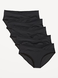 Image number 2 showing, Maternity 5-Pack No-Show Low-Rise Soft-Knit Bikini Underwear