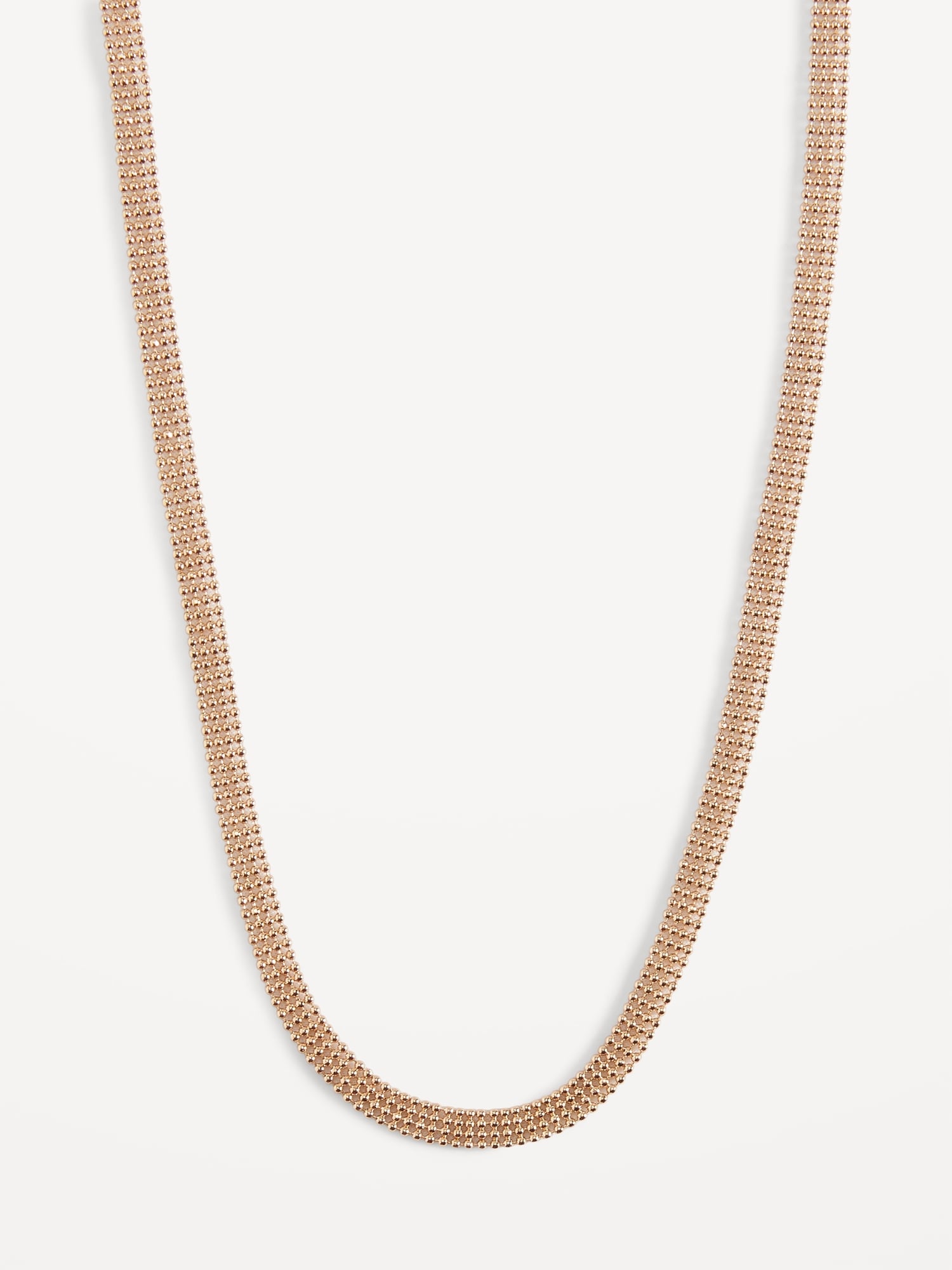 Old Navy Gold-Plated Beaded Chain Choker Necklace for Women gold. 1