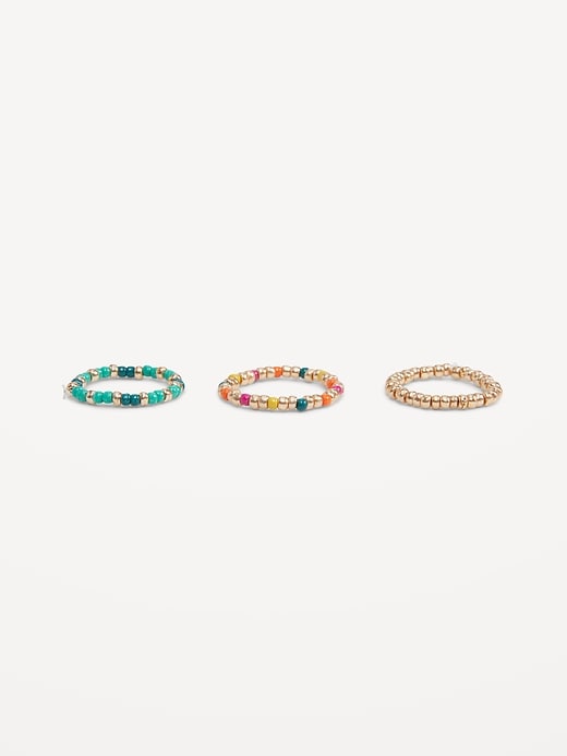 View large product image 1 of 1. Beaded Stretch Ring 3-Pack for Women