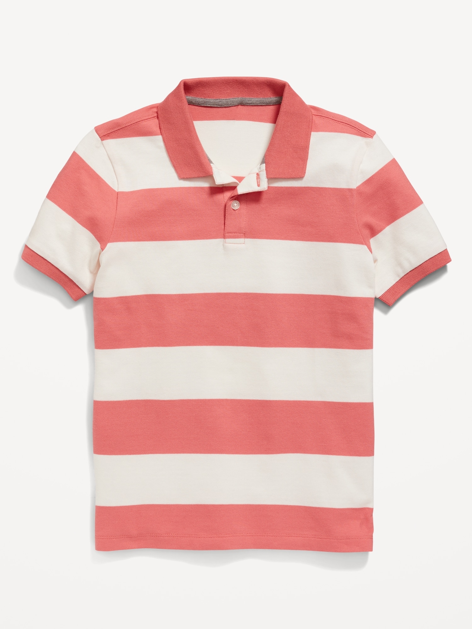 Old Navy Striped Short-Sleeve Rugby Polo Shirt for Boys pink. 1