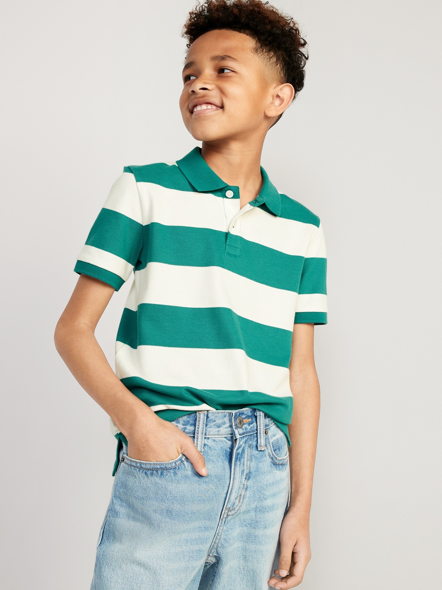 Striped Short-Sleeve Rugby Polo Shirt for Boys | Old Navy