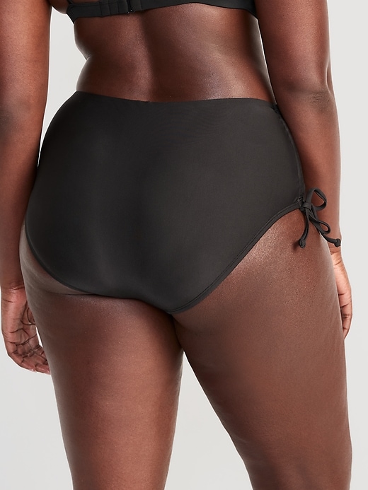Image number 5 showing, High-Waisted Tie-Cinched Bikini Swim Bottoms