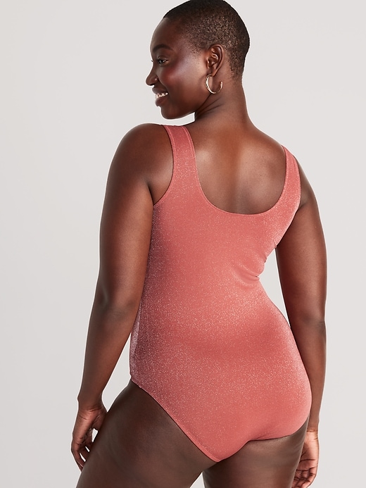 Image number 6 showing, Cutout-Front Metallic Shine One-Piece Swimsuit