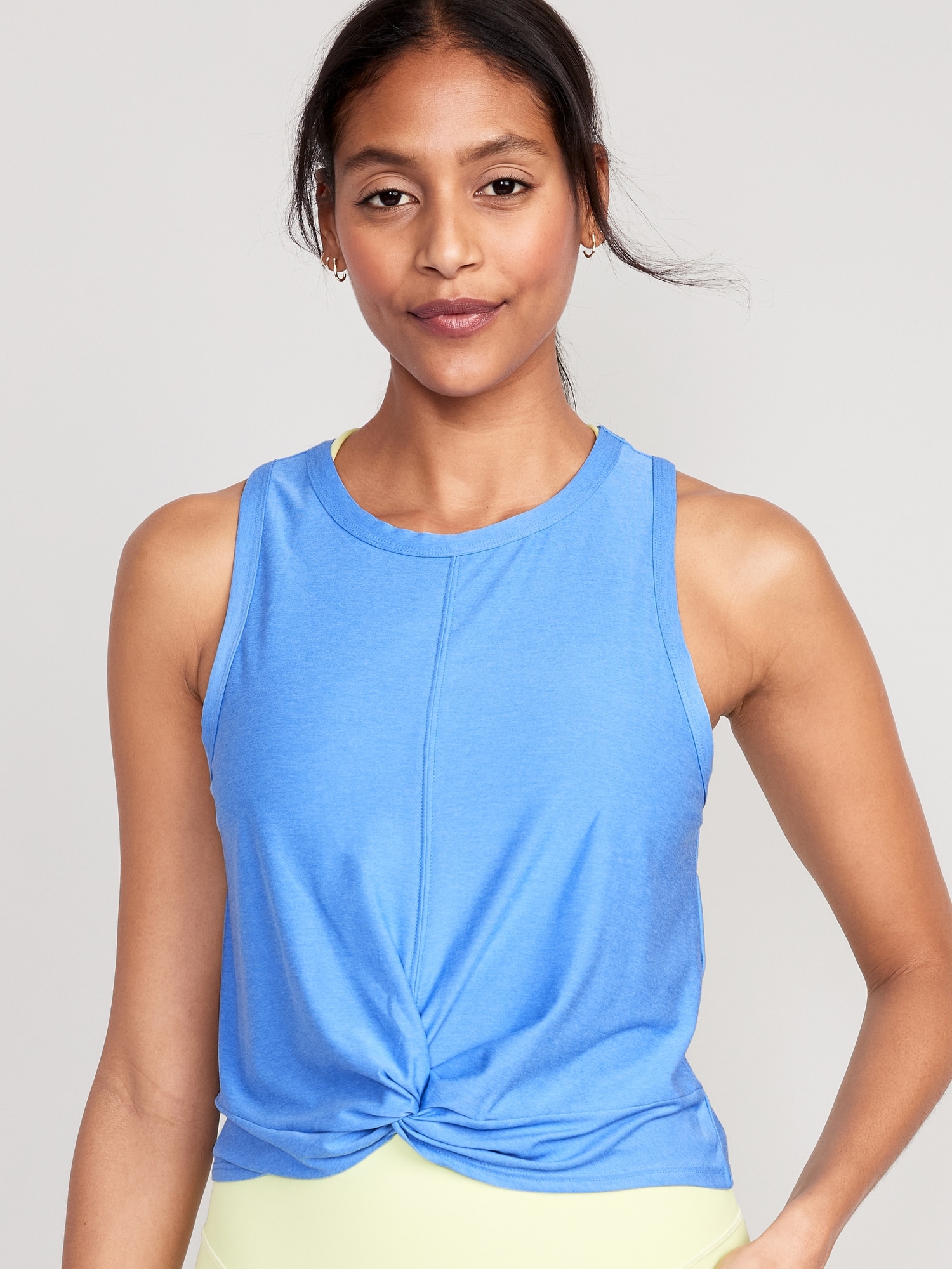 Old Navy Cloud 94 Soft Twist-Front Cropped Top for Women blue. 1