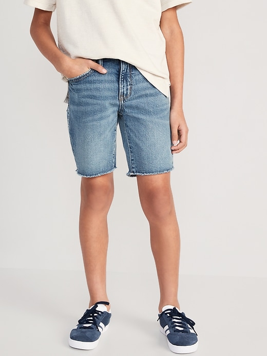 View large product image 1 of 5. 360° Stretch Pull-On Jean Shorts for Boys (At Knee)