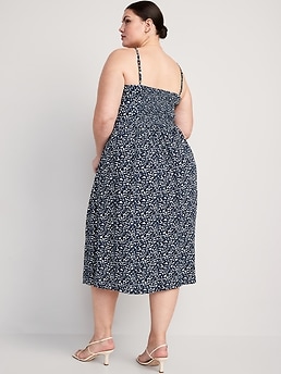 Fit & Flare Floral Smocked Midi Cami Dress | Old Navy