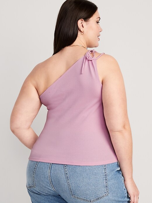 Fitted One-Shoulder Rib-Knit Double Tie-Strap Top | Old Navy