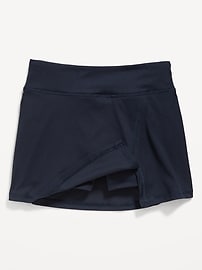 View large product image 5 of 5. High-Waisted Rib-Knit Side-Slit Performance Skort for Girls