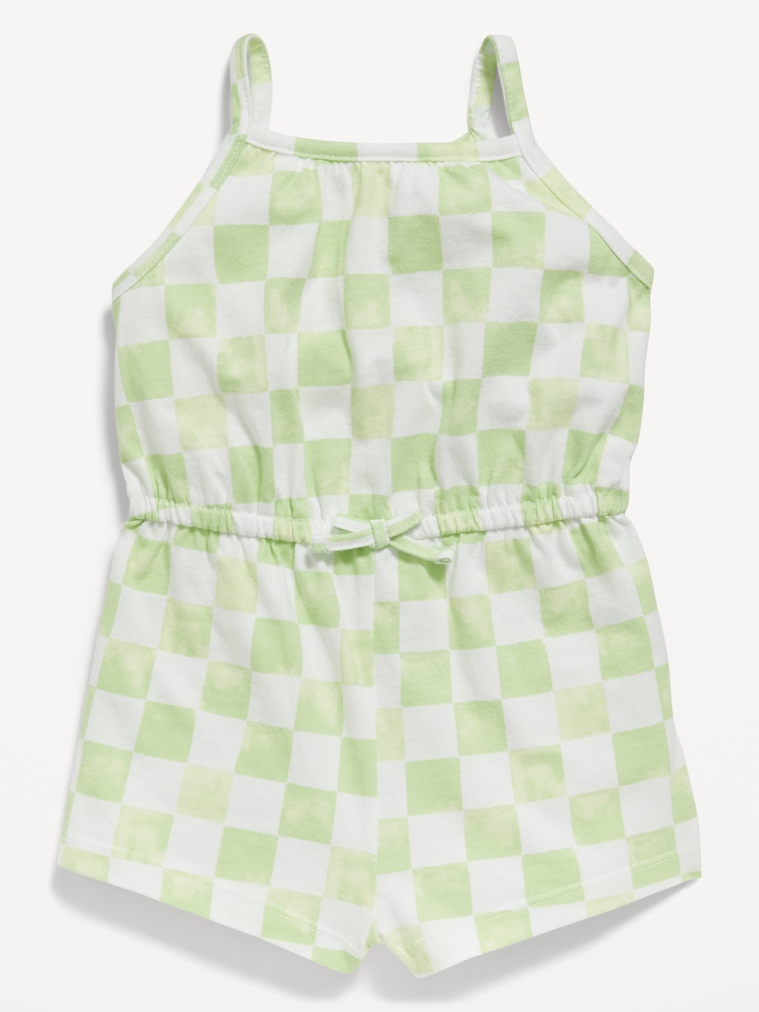 Old Navy Printed Sleeveless Jersey-Knit Romper for Baby green. 1