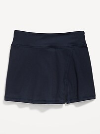 View large product image 4 of 5. High-Waisted Rib-Knit Side-Slit Performance Skort for Girls