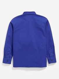 View large product image 3 of 3. Long-Sleeve Utility Pocket Twill Shirt for Boys