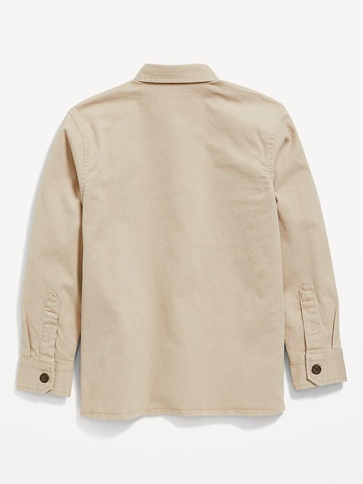 View large product image 2 of 2. Long-Sleeve Utility Pocket Twill Shirt for Boys
