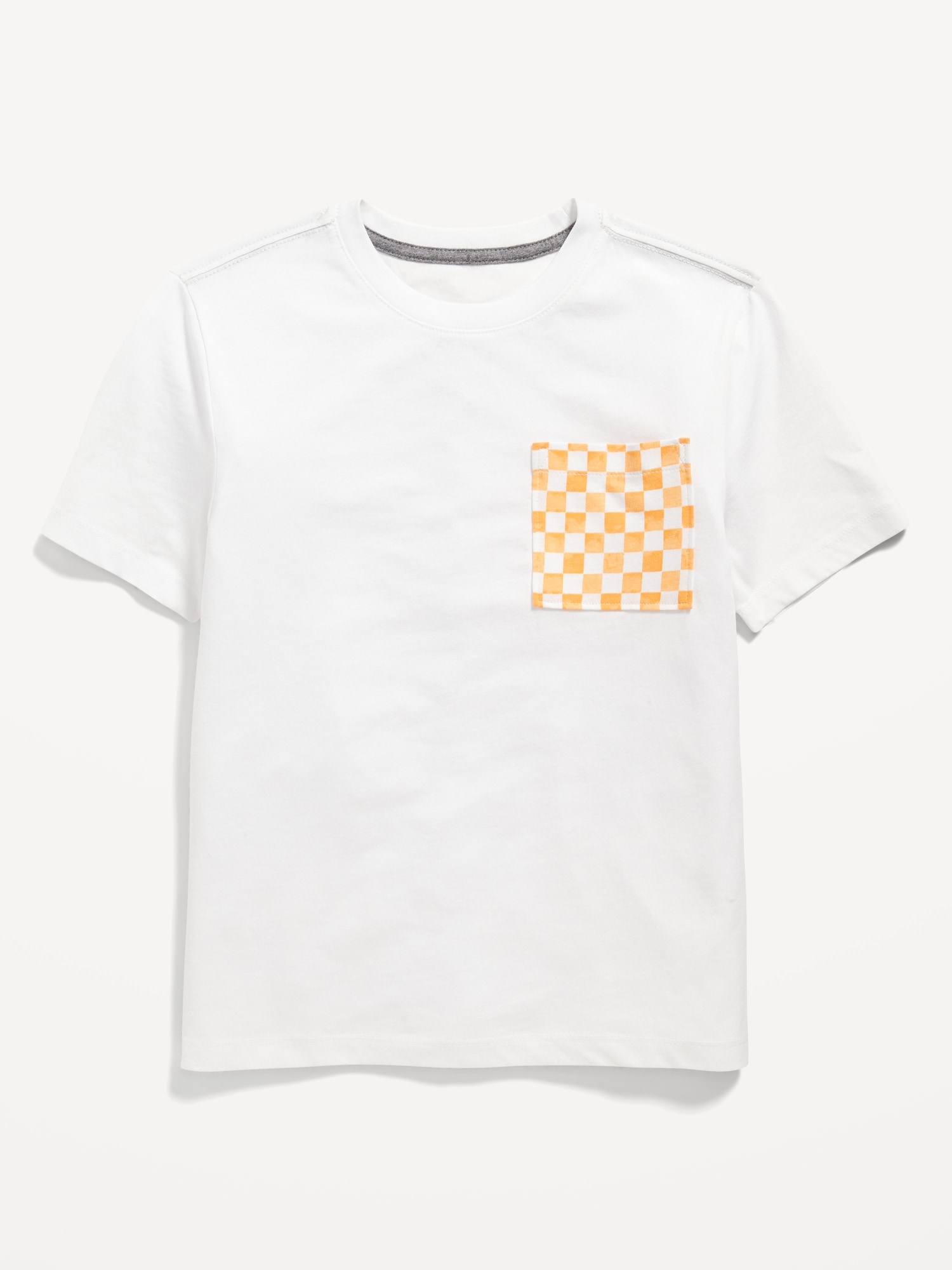 Old Navy Softest Short-Sleeve Printed Pocket T-Shirt for Boys orange. 1