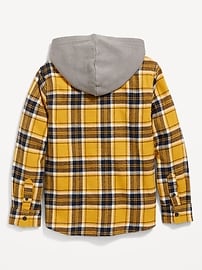 View large product image 3 of 3. Hooded Soft-Brushed Flannel Shirt for Boys