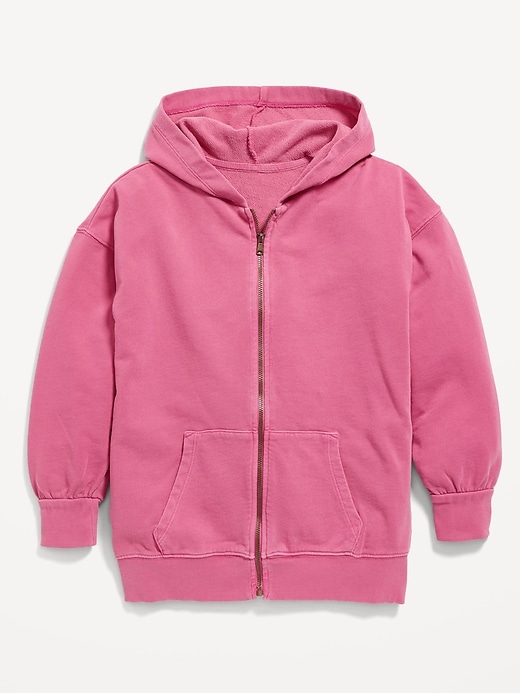 View large product image 2 of 3. French Terry Zip Tunic Hoodie for Girls