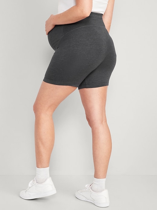 Image number 6 showing, Maternity Full-Panel Biker Shorts -- 6-inch inseam