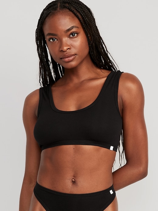 View large product image 1 of 8. Rib-Knit Bralette Top