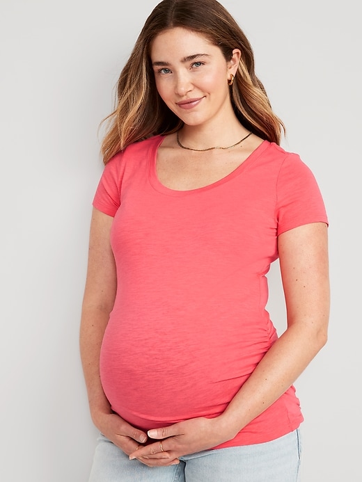 View large product image 1 of 2. Maternity EveryWear Slub-Knit Scoop-Neck T-Shirt