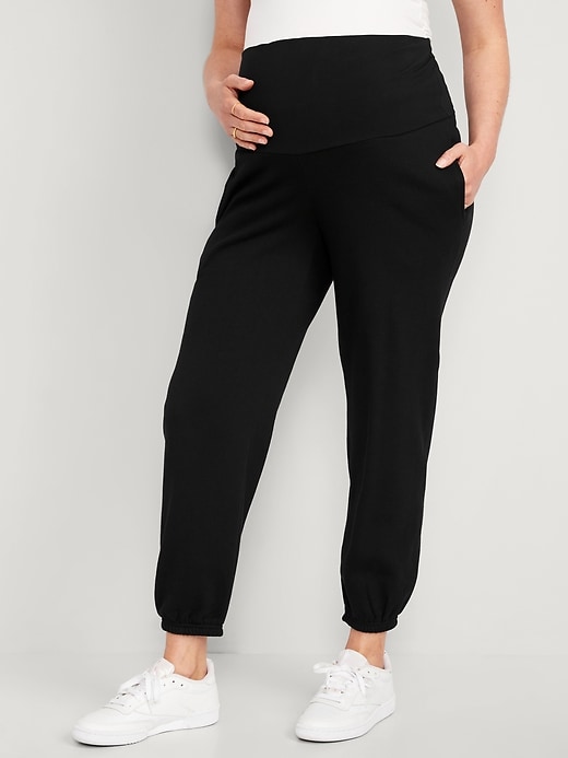 Image number 1 showing, Maternity Rollover-Waist Jogger Sweatpants