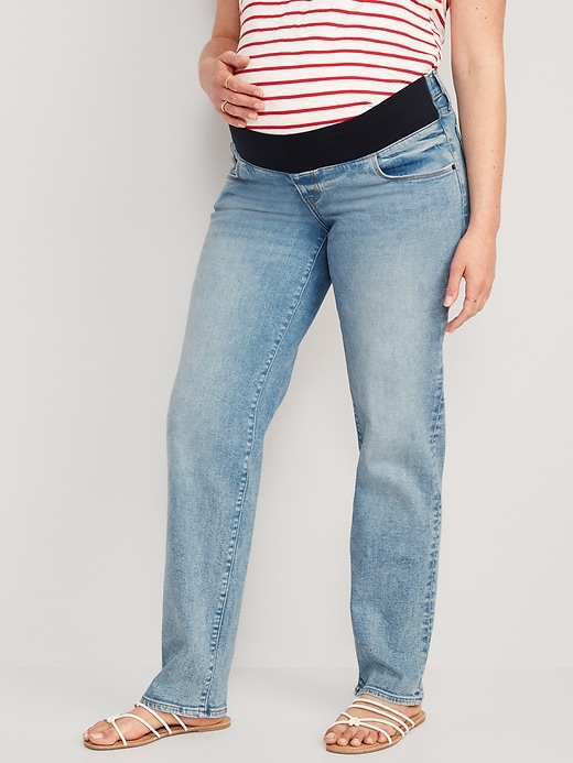 Image number 1 showing, Maternity Front-Low Panel OG Loose Jeans