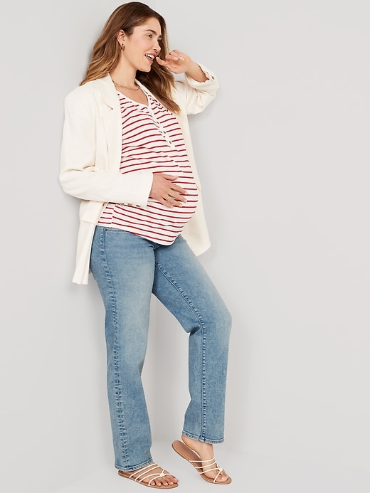 Image number 3 showing, Maternity Front-Low Panel OG Loose Jeans