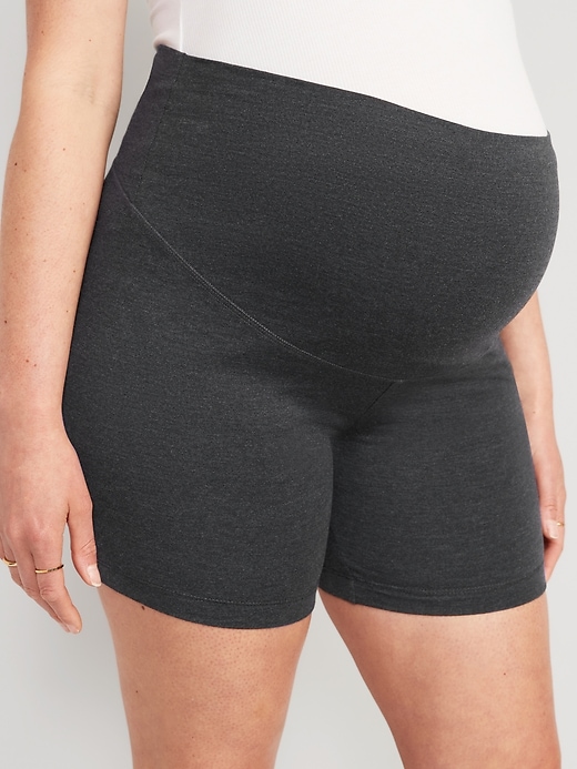 Image number 5 showing, Maternity Full-Panel Biker Shorts -- 6-inch inseam