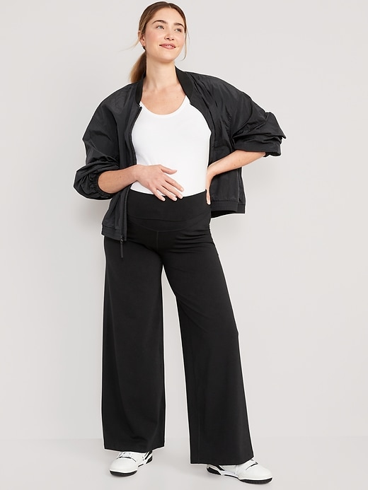 Image number 3 showing, Maternity Rollover-Waist PowerChill Wide-Leg Pants